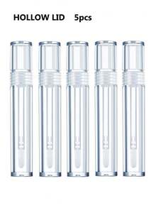 1/5支装全透明唇彩管空瓶可填充口红瓶带大号刷头白色丰唇瓶包装，价格实惠，适合作为圣诞礼物、化妆品、化妆工具、便宜货、礼品、女士礼品、圣诞礼物。 - 無色 - 查看 7