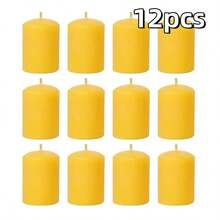 4/6/8/12pcs Pure Natural Beeswax Mini Pillar Candles, Each Candle Burns Up To 11 Hours, Suitable For Elegant Dining, Relaxation And Celebration, Use Natural Beeswax Candles To Create Ambiance - Multicolor - View 11
