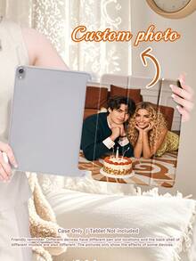 A Creative, Customisable Tablet Case Featuring Lettering And Text Patterns, Supporting Personalised Image Customisation On A Leather Cover. Compatible With IPad Pro 11-Inch, 9th-Generation 10.2-Inch, Air 4th/5th-Generation 10.9-Inch And Pro 9.7-Inch Models, Galaxy Tab S7/S8 11-Inch, And Tab A7 Lite 8.7-Inch. - Multicolor - View 10