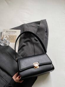 2025 New High-Quality Women Commuter Bag, One Shoulder Crossbody Bag, Casual Baguette Bag, Underarm Bag - Black - View 7
