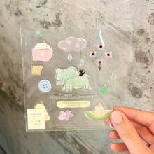 1 Sheet Cat Life Jelly Stickers, Cute 3D DIY Phone Case, Scrapbooking Stickers - Multicolor - View 14