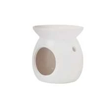 FabFinds White Ceramic Oil Wax Melt Burner 10cm Assorted Piece - White - View 2