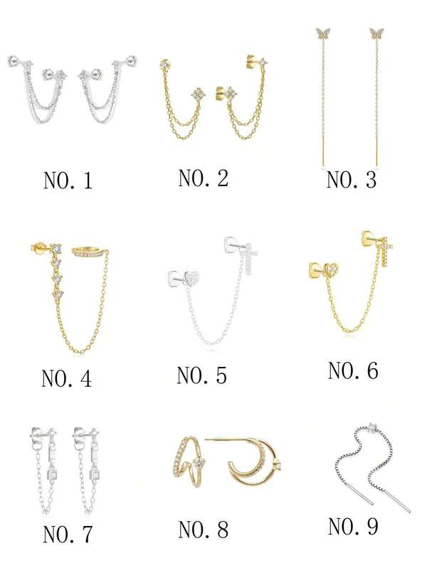 SereneSpark 1PC/2pcs 925 Sterling Silver Tassel Stud Earrings Cartilage Helix Piercing Jewelry For Women Daily Wear Perfect For Daily Wear Suitable For Anniversary