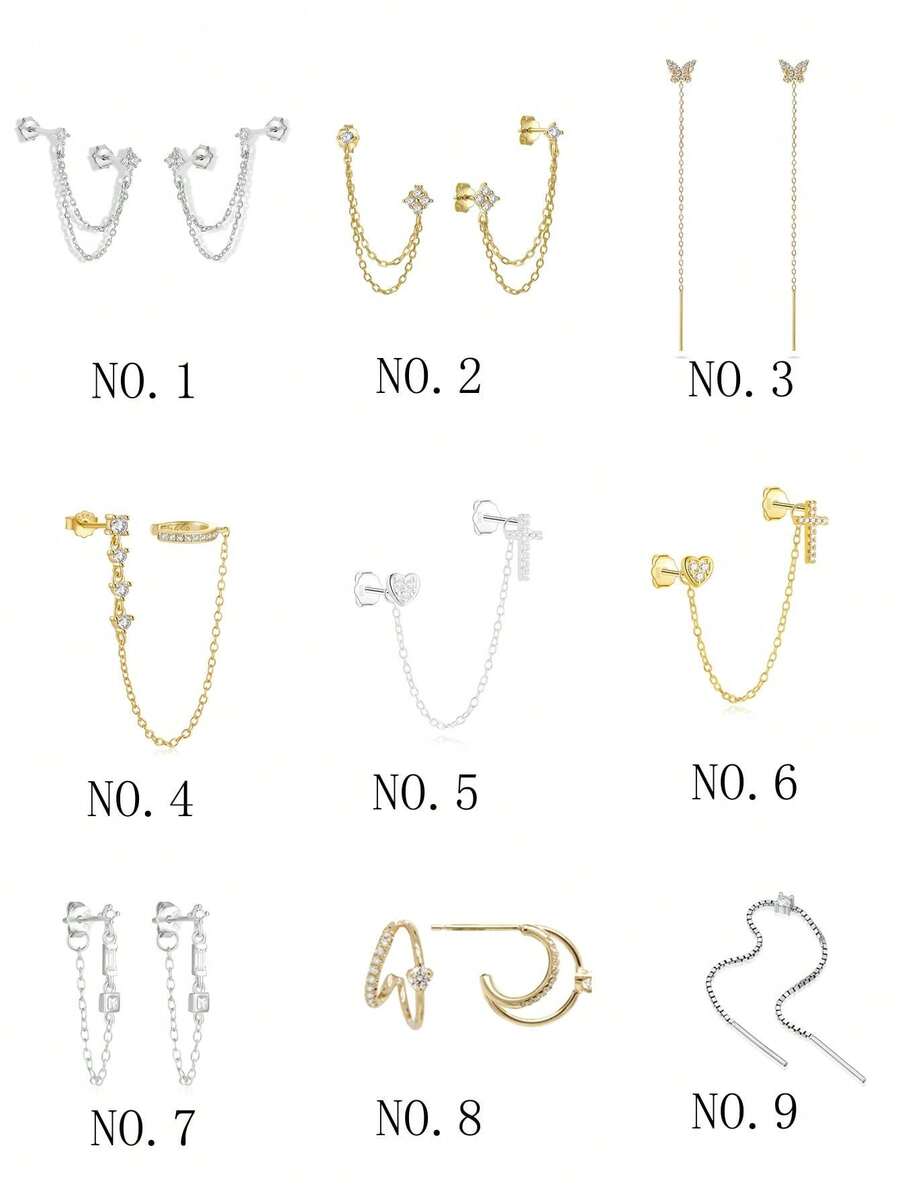 SereneSpark 1/2 chiếc khuyên tai tua rua bạc Sterling 925 hình xoắn ốc hình sụn trang sức xỏ khuyên cho phụ nữ đeo hàng ngày hoàn hảo cho trang phục hàng ngày thích hợp cho lễ kỷ niệm - Nhiều màu - Xem 1