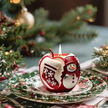Christmas Apple-Shaped Silicone Mold, Candle Mold With Santa Claus And Snowman Design, Ideal For Crafts, Soap, And Resin. Perfect For Christmas Decorations.