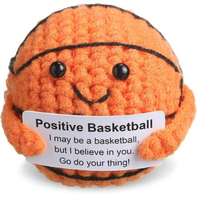 1pc Interesting Crochet Mini Basketball Gifts For Basketball Lovers, Birthday Gifts For Men And Women Basketball Players, Emotional Crochet And Hand-Crocheted Basketball Dolls Inject Sports Vitality Into The Table! Lovely Shapes With Encouraging Slogans. When You Are Tired From Work, You Can Immediately Restore Blood By Pinching It.
