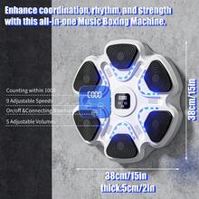 音乐拳击机，带拳击手套的互动拳击训练器，成人壁挂式电子拳击靶，9 种模式和 9 种速度