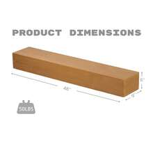 Binlin 48" Solid Wood Fireplace Mantel Shelf, 6" Height X 9" Width Floating Wall Mounted Shelf, Fir Wood Mantelpiece For Living Room, Kitchen Home Decor - 棕色 - 查看 4