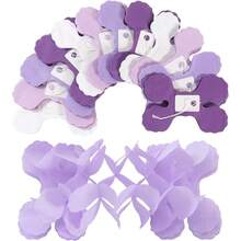 Baby Royal Navy Blue Party Decorations Streamers Garland - 12pcs Boy Birthday Frozen Ocean Shower 4 - Leaf Paper Clover Streamer, Bachelorette Bridal Wedding Engagement Banners Decor 2025 - Glycine violette blanche - Voir 4