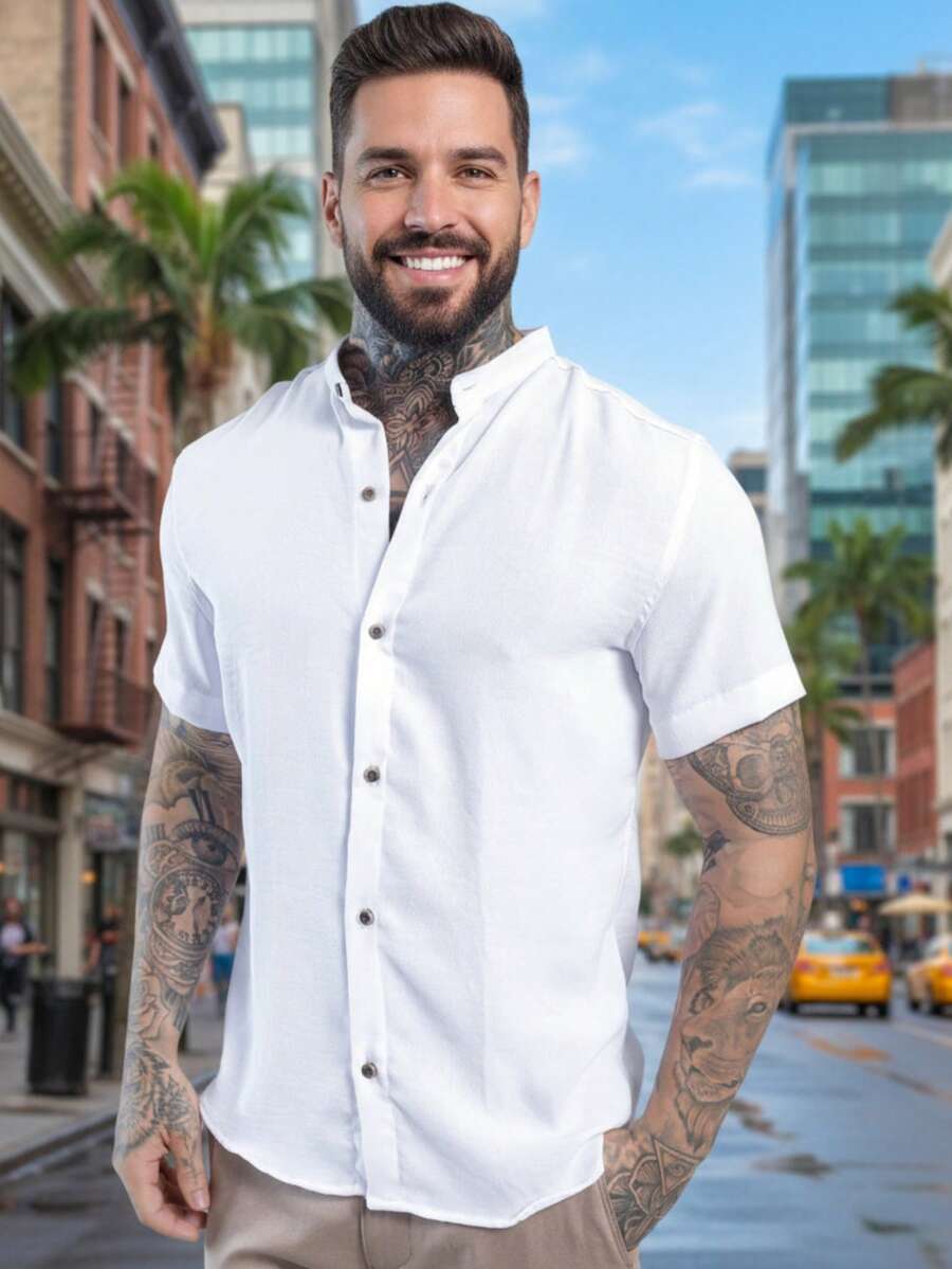 Men Shirts - Medium Wash - View 1
