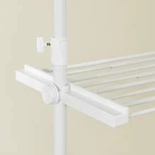 SoBuy FRG34-HG, Telescopic Wardrobe Organiser, Hanging Rail, Clothes Rack, Adjustable Storage Shelving, Grey - 白色 - 查看 7