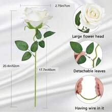 1pc/3pcs/10pcs (20.4 Inches Tall) Multi-Color Long Stem Artificial Silk Rose, Suitable For Wedding Centerpiece Decor, Valentine's Day, Anniversary Gifts, And Home Decoration - Multicolor - View 3