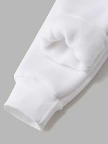 Bluza z długim rękawem i okrągłym dekoltem, z nadrukiem ulubionej kreskówkowej postaci dziewcząt, w jaskrawym kolorze, z miękkiego materiału, ciepła, na jesień i zimę, wygodna, stylowa i modna, swobodna odzież domowa, wygodna bluza z kapturem, modna alternatywa, must-have. - Biały - Zobacz 5