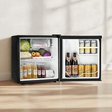 Mini Fridge, 1.6 Cu.Ft, Single Door Compact Refrigerator, Adjustable Temperature, Metal Shelf, Energy Efficient Small Refrigerator, Reversible Door, Low Noise, For Bedroom, Office, Stainless - 46L Stainless Steel - View 1