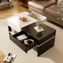 Coffee Tables - BLACK + WHITE + MDF +PARTICLE BOARD - View 3