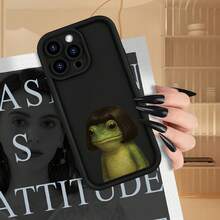 Una funda de teléfono con diseño de rana linda e interesante, una funda de protección personalizada simple y elegante, diseño a prueba de golpes y anticaídas, adecuada para todas las series de teléfonos , compatible con  17.17 Pro...17 Pro Max...17 Agua. 16.16 Pro...16 Pro Máx.16 más.. 15.15 Pro Max...15 Pro...15 más.. 14.14 Pro...14 más..14 Pro Max... 13.13 Pro...13 Pro Max...12.12 Pro...12 Pro Max...11.11 Pro...11 Pro Máx.XR.X.XS.XS máx.Se.MiNi, es un poco extraño, pero muy protector. - Negro 726 - Ver 5