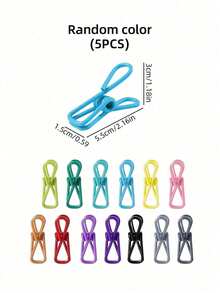 10 Peças Clipe de Vedação Portátil de Cor Aleatória, Grampo de Vedação de Aço Inoxidável, Clipe de Vedação de Saco de Lanche, Adequado para Pregador de Roupa e Vedação de Armazenamento de Sacolas de Alimentos & Grampo de Esboço - Multicolorido - Visão 8