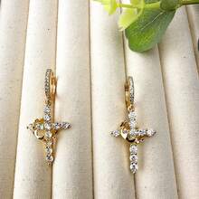 Mothers Day Gifts For Mom Upgraded Crown Cross Necklace For Women 14K Gold Plated Crown Cross Pendant Necklace Simple Diamond Gold Necklaces Faith Cross Jewelry First Communion Necklace - Ring Crown Cross Earring - View 6