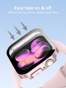 2 Packs Waterproof Protective Cases Compatible With Apple Watch Case. 3-In-1 Case Combines A Hard PC Frame, Tempered Glass Screen Protector, And A Waterproof Seal, Providing All-Around Waterproof, Shockproof, And Scratch-Resistant Protection. Compatible With Apple Watch Ultra/11/10/9/8/7/6/5/4/SE Models, And Fits Sizes 40/41/42/44/45/46/49 Mm. Easy To Install And Touch-Sensitive Men And Women