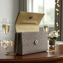 Women's 2-Piece Straw Crossbody Bag Set - Handbag And Evening Bag With Crossbody Strap - Màu nâu  Mocha - Xem 7