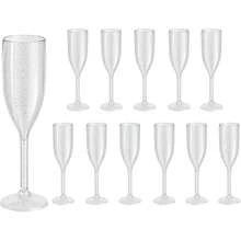 Amber Plastic Champagne Flutes Set Of 48, Plastic Champagne Glasses For Wedding,Reusable Acrylic Goblets For Parties Christmas Bar Anniversary Event Drinks - Sáng bóng và trong suốt - Xem 8