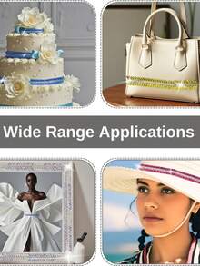 1 Set Self-Adhesive Glass Diamond Crystal Decorative Strips, Crystal Ribbon Stickers, Shiny Decorative Strips, Bow Pearl White Stickers, Cute Pearl Bow Self-Adhesive Stickers, DIY Fashion Decorative Stickers - Suitable For Clothing, Shoes, Hats, Bags, Various Crafts, Home Decor