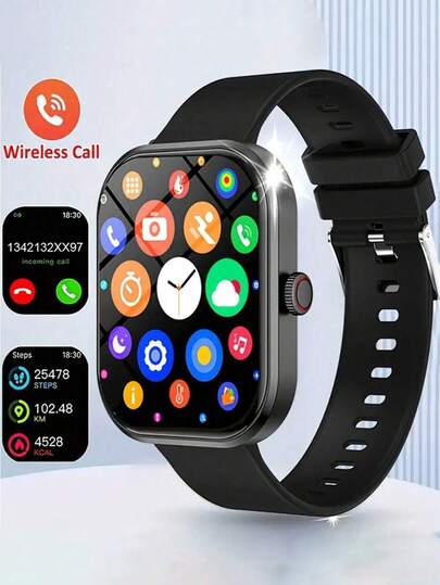 Smart Watch, Wireless Calling /Dial, Multi -Sport Mode, Calling Reminder And Rejection, SMS Reminder, Custom Wallpaper,For IPhone/Andriod