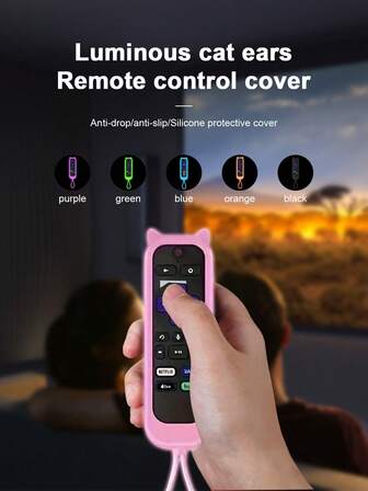 Funda protectora universal de silicona con orejas de gato luminosas y control remoto, anti-caída