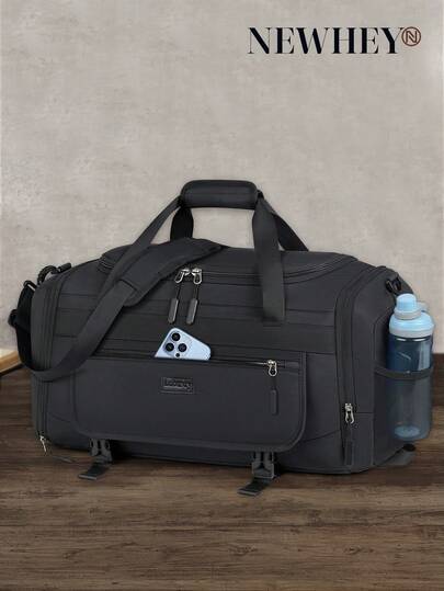 NEWHEY Gym Bag For Men 40/55L Sports Duffel Bags Gym Duffle Bag Men With Shoe Compartment & Wet Pocket Water Resistant Travel Duffel Bag Lightweight Weekender Overnight Bag Travel Bag Gym Bag