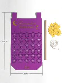 1pc Bohemian Style Felt Countdown Calendar, Star & Moon Theme Hanging Decor, Colorful Ritual Tracker, Suitable For Home, Holiday Decoration, DIY Celebration, Unique Countdown Wall Decor - Multicolor - View 8