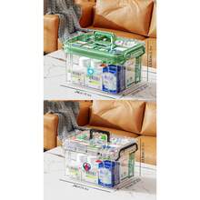 1 pieza Organizador de medicina de doble capa transparente de PVC de gran capacidad - Fácil acceso, ideal para el hogar y los viajes, sin necesidad de energía, ligero, acabado mate, montaje sobre encimera, diseño independiente, uso multipropósito, cajas de almacenamiento para organizar