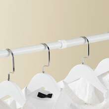 SoBuy FRG34-HG, Telescopic Wardrobe Organiser, Hanging Rail, Clothes Rack, Adjustable Storage Shelving, Grey - 白色 - 查看 6