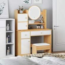 Tocador Multifuncional Que Incluye Espejo, lámpara Y Taburete - Tipo de Enchufe A USA (110-127V) - Ver 12