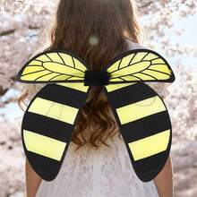 Bumble Bee Costume For Kids, Contrast Color Furry Design Bee Wing, Bee Halloween Costume - Yellow - View 2