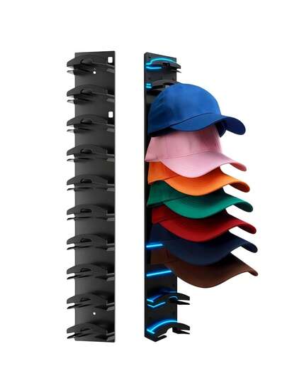 2pcs Space-Saving Baseball Cap Acrylic Hat Rack - Strong Adhesive Wall Mount, Holds Multiple Hats, Flexible Installation On Door Or Closet, Great For Displaying And Storing Colorful Caps, Hat Rack, 1/2pcs
