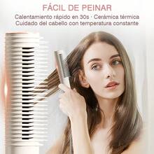 Cepillo Alisador de Pelo 3 en 1 – Alisa, Riza y Da Volumen | Calentamiento Rápido en 30 Segundos, 5 Niveles de Temperatura y Tecnología Cerámica Anti Frizz | Peina sin Daño, con Dientes 3D Antiquemaduras | Ideal para Uso Diario, Viajes o Regalo para Mujeres. - Blanco - Ver 7