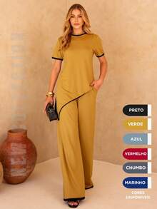 Maria do Luxo Women's Tracksuit Set, Sweatshirt And Pants With Pockets. - Green - View 1