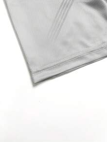 男士3D立体图案T恤 - 休闲涤纶针织面料，短袖，圆领，山脉图案，棕/黑色，夏季必备，夏季休闲装 | 现代休闲风格 | 舒适贴身 - 白色 - 查看 4