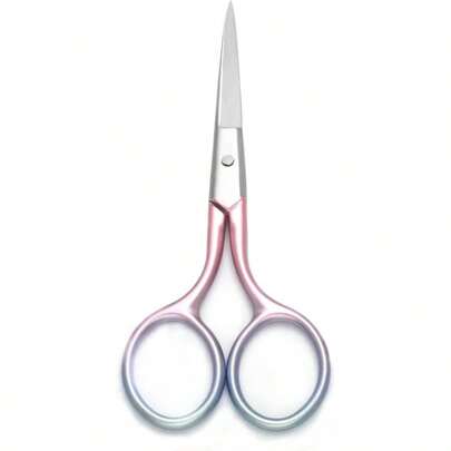 Multicolor Professional Grooming Scissors For Personal Care Facial Hair Removal And Ear Nose Eyebrow Trimming Stainless Steel Fine Straight Tip Scissors 3.9 Inch Pink - Ideal For Precision Grooming In Daily Beauty Routines Travel And Home Use With Durable Stainless Steel Blades For Smooth Accurate Trimming