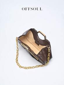 Túi cầm tay mây xếp ly bất đối xứng cổ điển, túi xách kim loại độc đáo, ví cầm tay cổ điển cao cấp cho tiệc tùng, tiệc tối - Cà phê - Xem 6