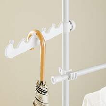 SoBuy FRG34-HG, Telescopic Wardrobe Organiser, Hanging Rail, Clothes Rack, Adjustable Storage Shelving, Grey - 白色 - 查看 9