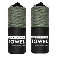 2/1pc Super Absorbent Microfiber Beach/Swimming Quick Dry Towel, Soft Double-Sided Plush Fast Drying Beach Towel, Solid Color Portable Yoga/Fitness Sports Towel, Beach Essentials, Beach Accessories, Pool Float - Olive Green - View 18