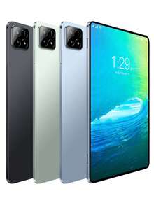 Qetupa X90商务平板电脑，8/4GB内存+256/128/64GB存储空间，搭载Android 15系统，MTK6771八核2.0GHz处理器，支持802.11ac Wi-Fi 5双频2.4G+5G网络，蓝牙5.2，高清(1280x800)触控屏，500万像素+800万像素双摄像头，6000mAh长效电池，支持最高512GB存储扩展，不支持SIM卡。这款平板电脑配备双摄像头，适用于会议等多种场景，拥有超长续航、无广告体验和触控屏幕，是馈赠佳品。 - 綠色 - 查看 9
