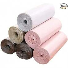 75 Drawstring Trash Bags, Household Handheld Thickened Kitchen Living Room Bathroom Large Plastic Bags - 15只*5卷混色加厚 - 查看 6