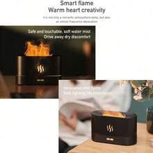Simulated Flame Seven-Color Humidifier. USB Humidifier, Rechargeable And Plug-In Dual-Use Humidifier. Aroma Diffuser. Essential Oil Aroma Diffuser. Desktop Air Humidifier. Features Built-In Seven-Color Ambient Light And Aromatherapy Function. Adjustable Lighting, Night Light. Suitable For Home/Office/Bedroom/Dormitory. Ideal Gift For Christmas/Birthday/Date.  Desktop, Live Streaming, Home Use, Personalized E-Sports Aromatherapy, Integrated Small Seven-Color Dynamic Pickup Ambient Light, Portable Rechargeable Air Humidifier In A Rechargeable Cart. - 黑色 - 查看 11
