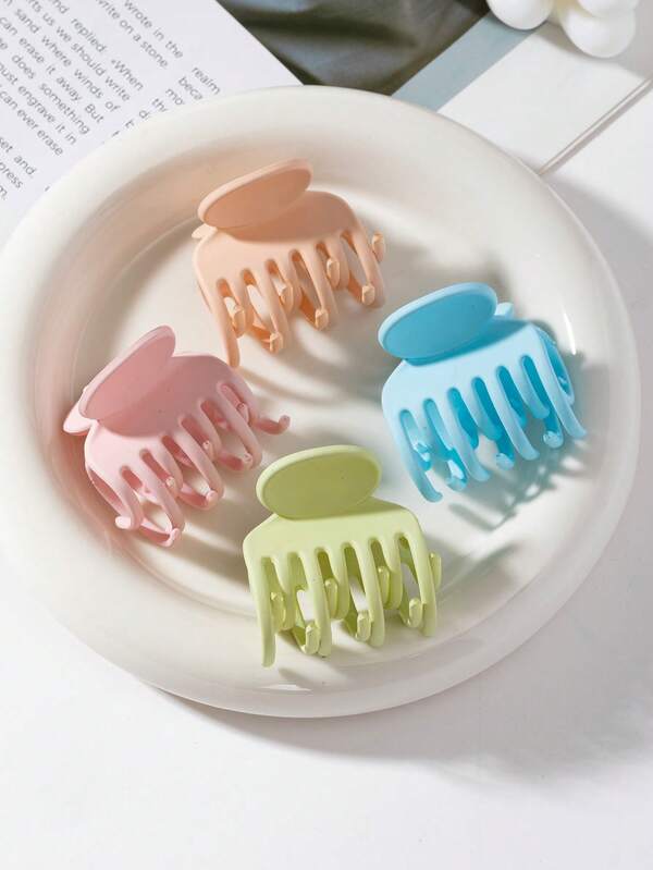 4 Stücke modische und vielseitige quadratische Haarspangen in Unifarben, perfekt als Zubehör für Pferdeschwanz, besonders geeignet für Herbst- und Wintersaison sowie als Haaraccessoire für Frauen im Urlaub.