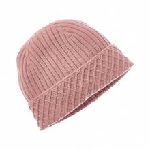 Bruno Magli Diamond Cuff Rib Cashmere Beanie - 紅色 - 查看 2