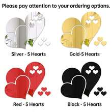 5 Peças Conjunto de Adesivos de Parede em Espelho 3D em Formato de Coração, Adesivos Autoadesivos de Acrílico em Formato de Amor para Decoração do Dia dos Namorados, Casamento, Aniversário, Decoração Doméstica, Decoração de Parede do Quarto Mais Vendida, Espelhos de Acento da Sala de Estar, Adesivos de Parede para Casa. Dourado/Prata/Preto/Vermelho Reflexivo Removível - 5 Tamanhos de Corações Interligados com Película Protetora, Descolar e Colar para Decoração da Casa, Papel de Parede, Espelhos de Parede, Pinturas Decorativas, Arte de Parede em Espelho, Ideia de Presente Campeão para Casais
