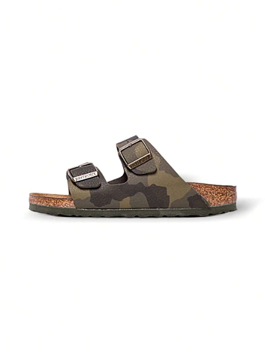 Birkenstock 男女通用运动拖鞋，透气百搭，装饰美观，易于清洗，结实鞋底，适合日常户外活动，绿色/米色，货号：1016790 - 綠色/棕色 - 查看 1
