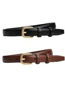 1/2 chiếc thắt lưng mỏng khóa kim đơn giản dành cho nữ, đa năng, cao cấp, thích hợp để trang trí áo khoác, váy, quần jeans, quần tây. Thắt lưng mang lại cảm giác sang trọng. - Nhiều màu - Xem 2